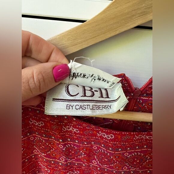 Neiman Marcus by Castleberry vintage dress midi red size S casual summer party - Picture 6 of 16